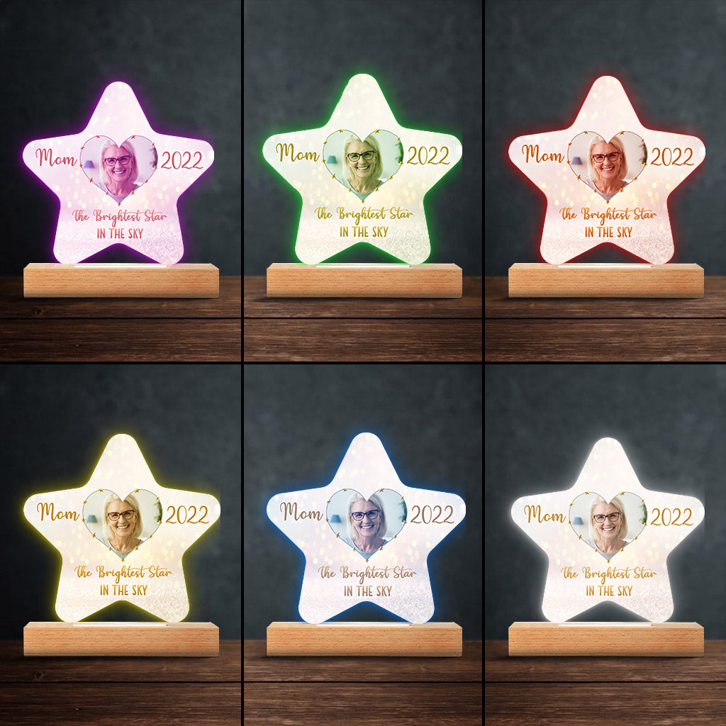 L'étoile la plus brillante du ciel - Plaque lumineuse personnalisée en forme de maman pour la fête des mères