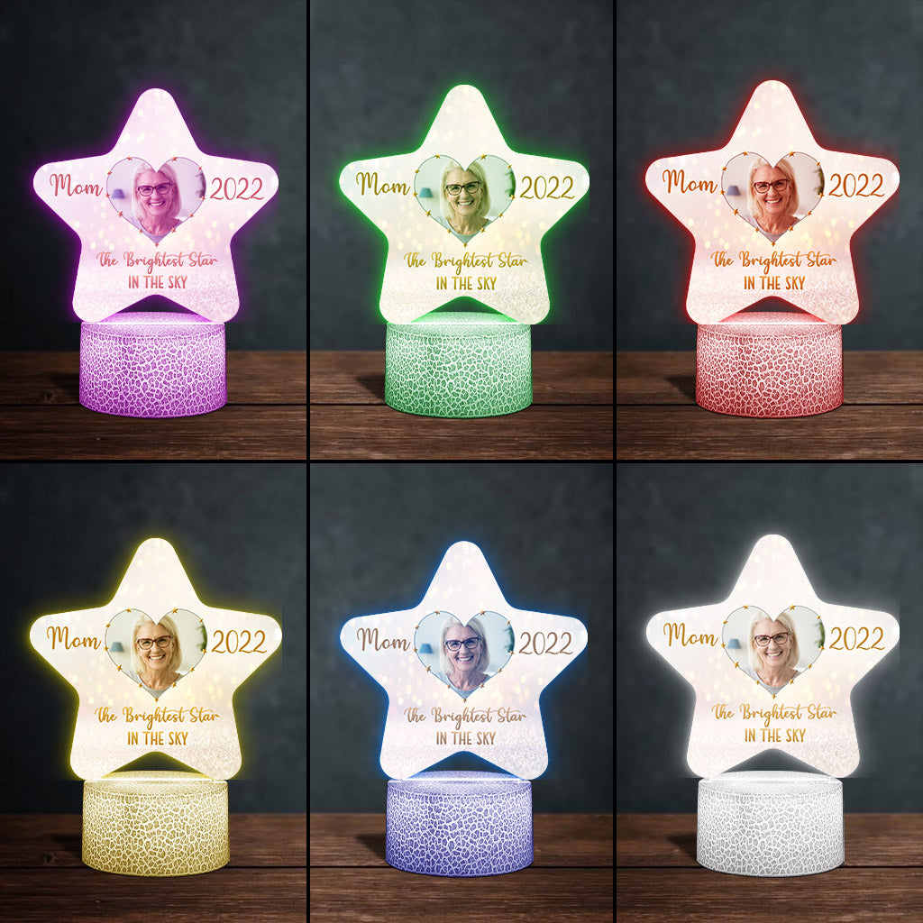 L'étoile la plus brillante du ciel - Plaque lumineuse personnalisée en forme de maman pour la fête des mères