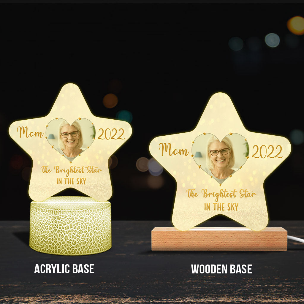 L'étoile la plus brillante du ciel - Plaque lumineuse personnalisée en forme de maman pour la fête des mères
