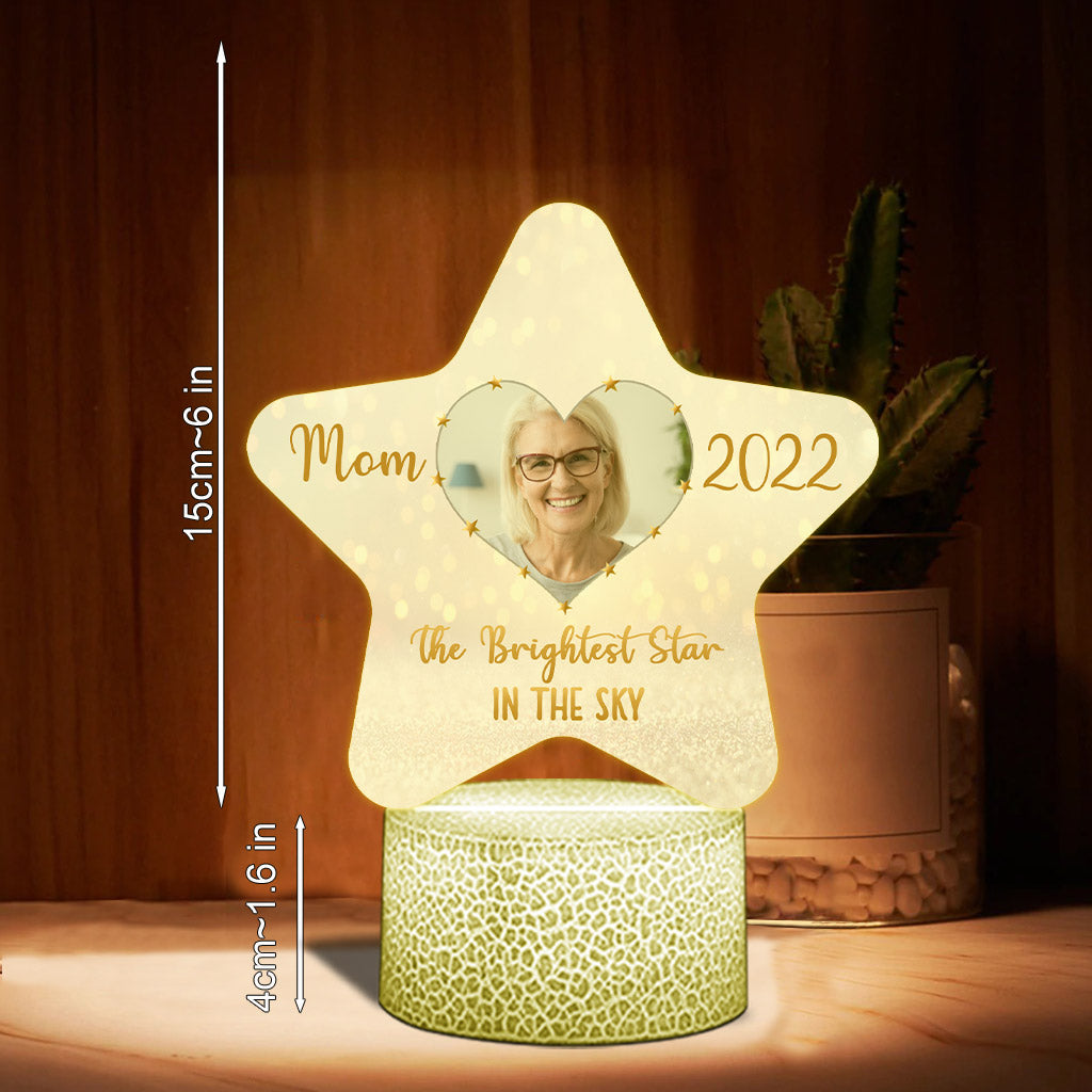 L'étoile la plus brillante du ciel - Plaque lumineuse personnalisée en forme de maman pour la fête des mères