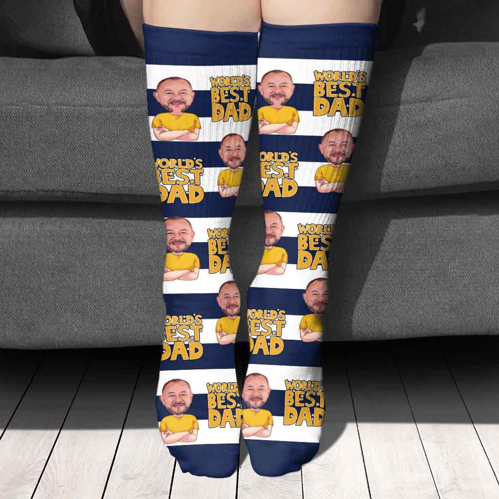 Meilleur papa du monde - Chaussettes personnalisées pour la fête des pères