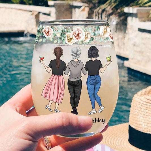 Telle mère, telle fille - Verre à vin personnalisé pour la fête des mères