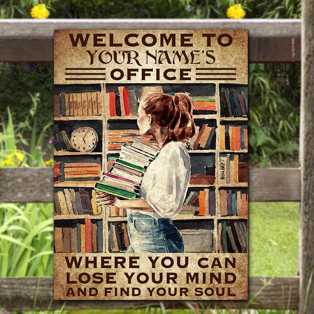 Bienvenue dans mon bureau - Réservez une enseigne métallique rectangulaire personnalisée