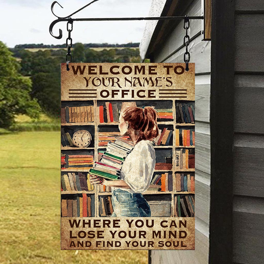 Bienvenue dans mon bureau - Réservez une enseigne métallique rectangulaire personnalisée