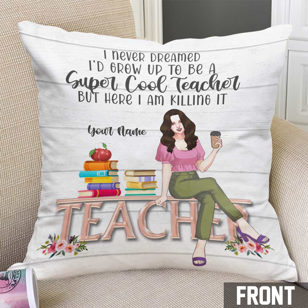 Super Cool Teacher - Personalized Throw Pillow