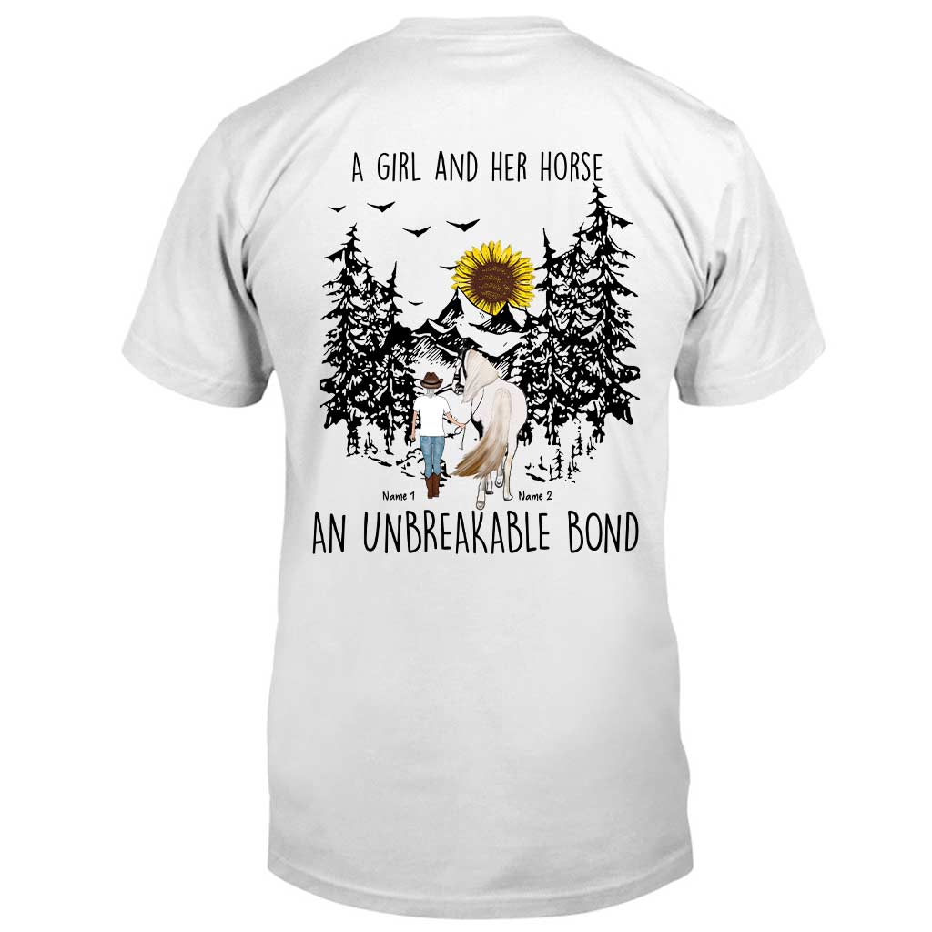 Une fille et son cheval - T-shirt et sweat à capuche personnalisés avec motif cheval