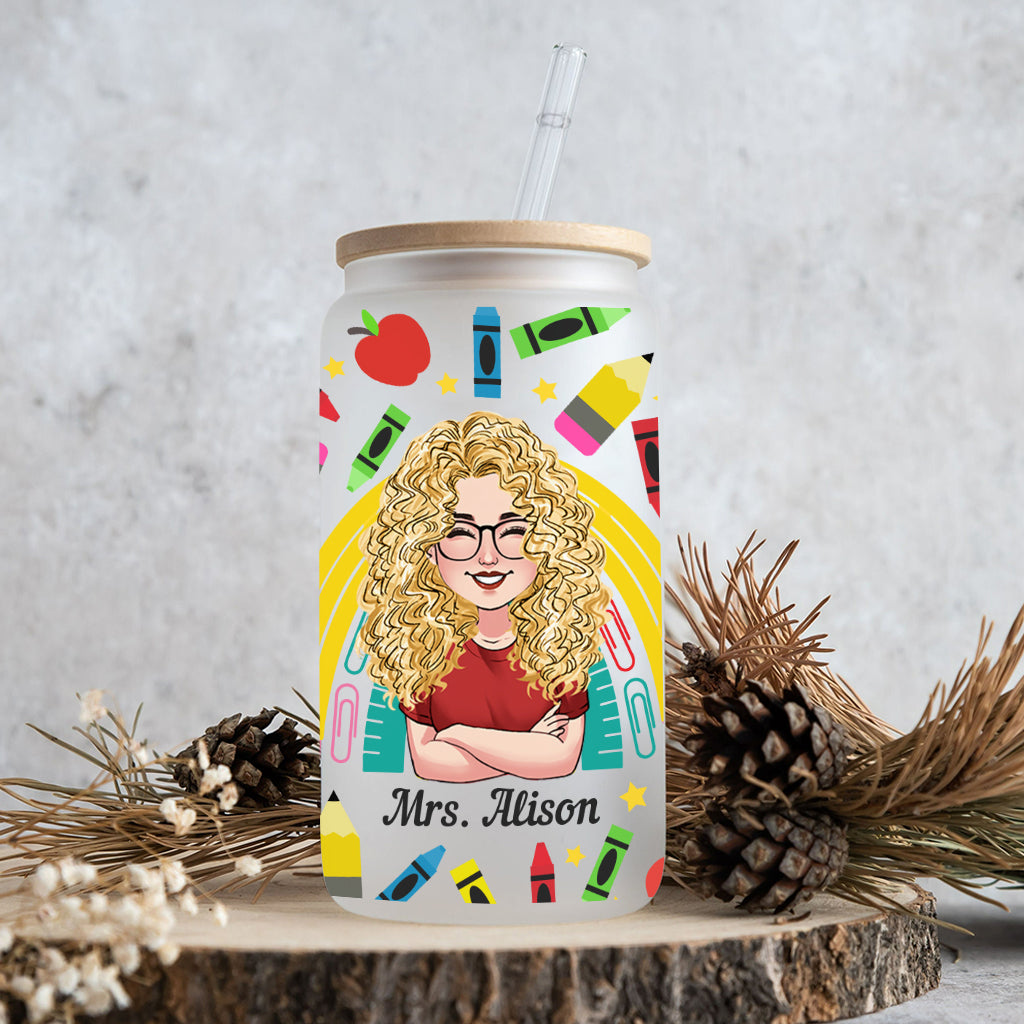 It Takes A Big Heart - Personalized Teacher Can Glass