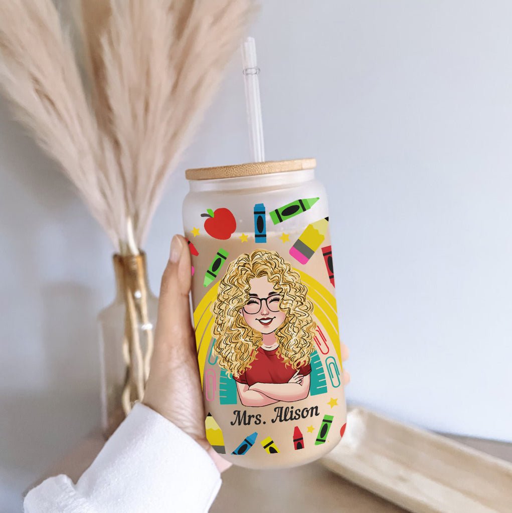 It Takes A Big Heart - Personalized Teacher Can Glass