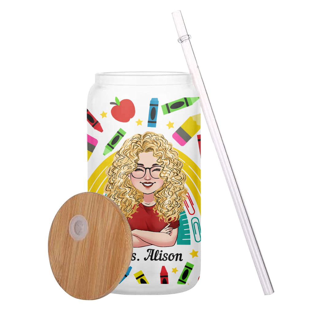 It Takes A Big Heart - Personalized Teacher Can Glass