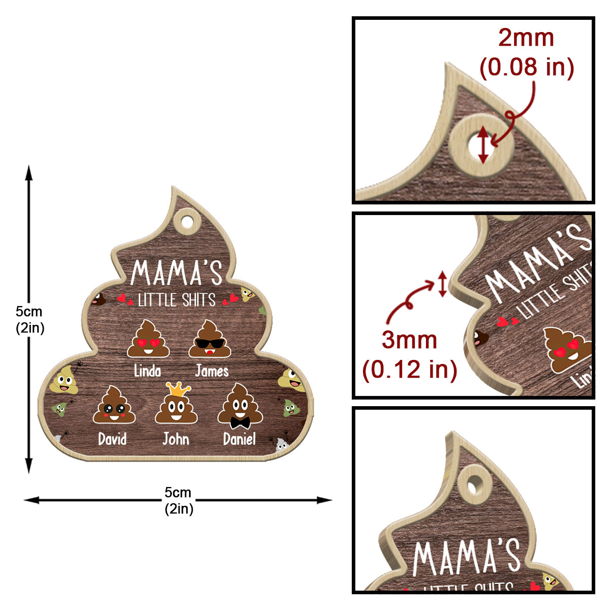ĐBTG - Nana Lil's Shite - Cadeau pour grand-mère, maman, papa, grand-père - Porte-clés personnalisé