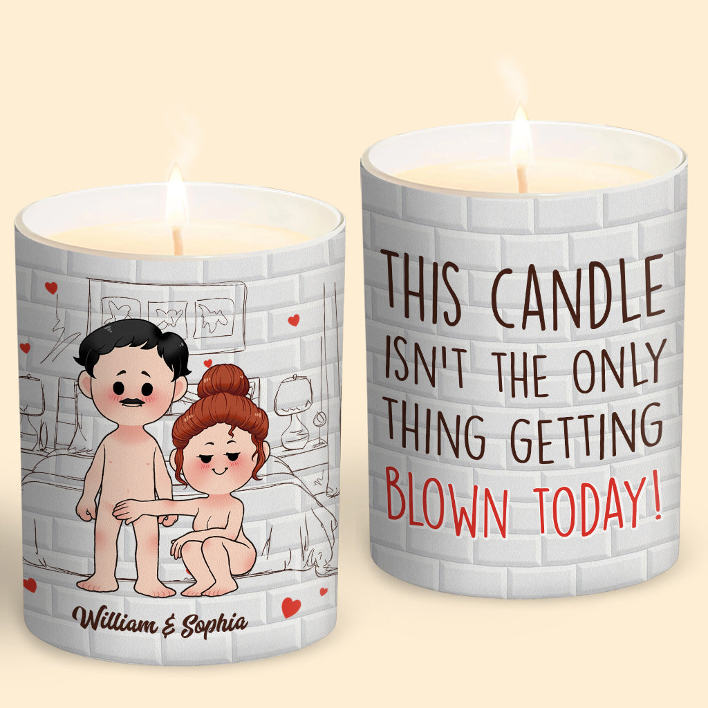 The Things Getting Blown Today - Personalized Couple Candle With Wooden Lid