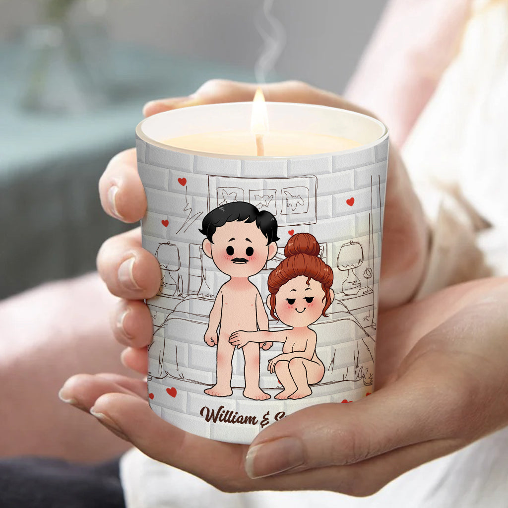The Things Getting Blown Today - Personalized Couple Candle With Wooden Lid