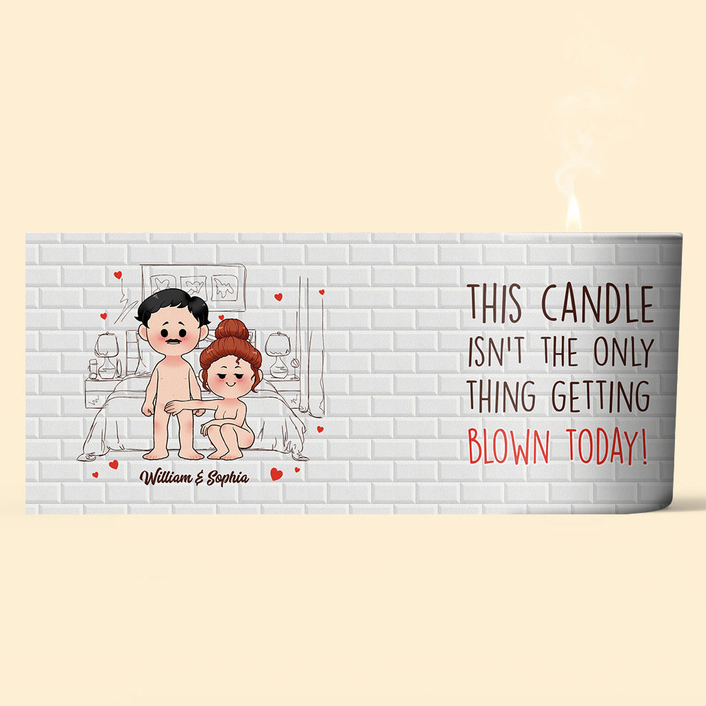 The Things Getting Blown Today - Personalized Couple Candle With Wooden Lid
