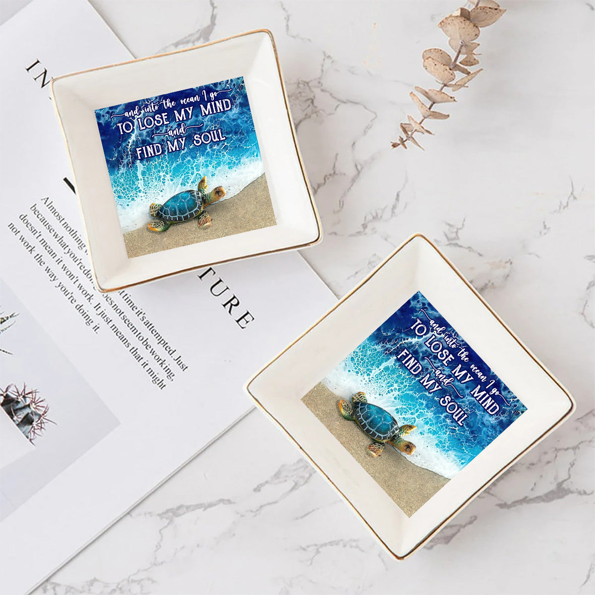 Et je plonge dans l'océan - Porte-bijoux tortue