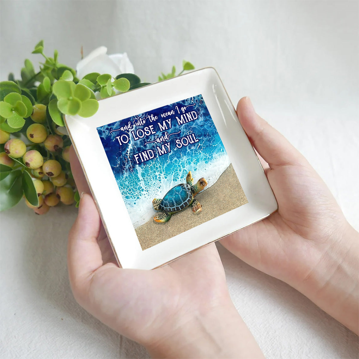 Et je plonge dans l'océan - Porte-bijoux tortue