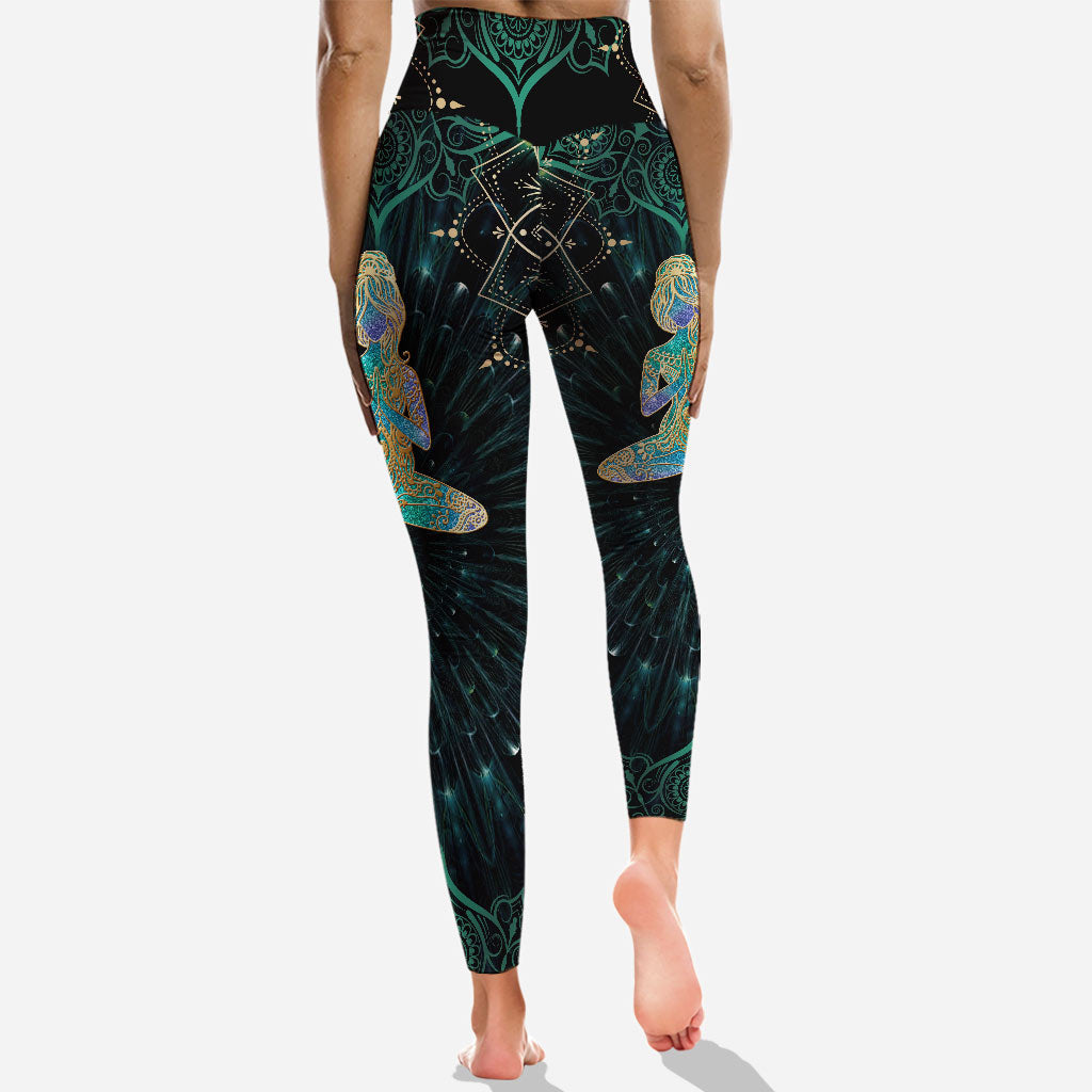 Namaste Green - Débardeur et legging de yoga personnalisés ajourés