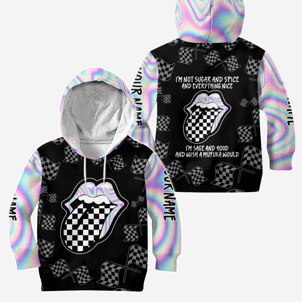 Je ne suis pas du sucre et des épices - Sweat à capuche et legging de course personnalisés