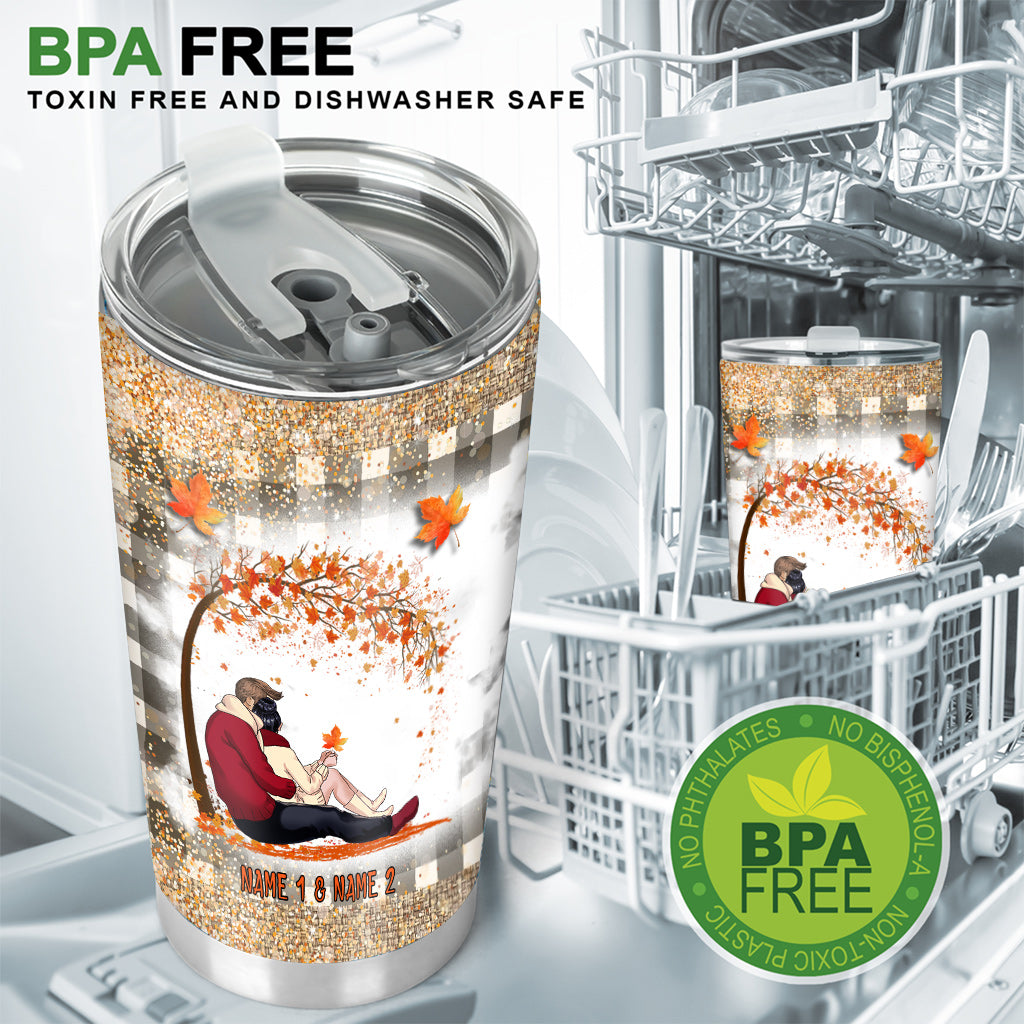 Je retombe amoureux/amoureuse - Gobelet d'automne personnalisé pour couples