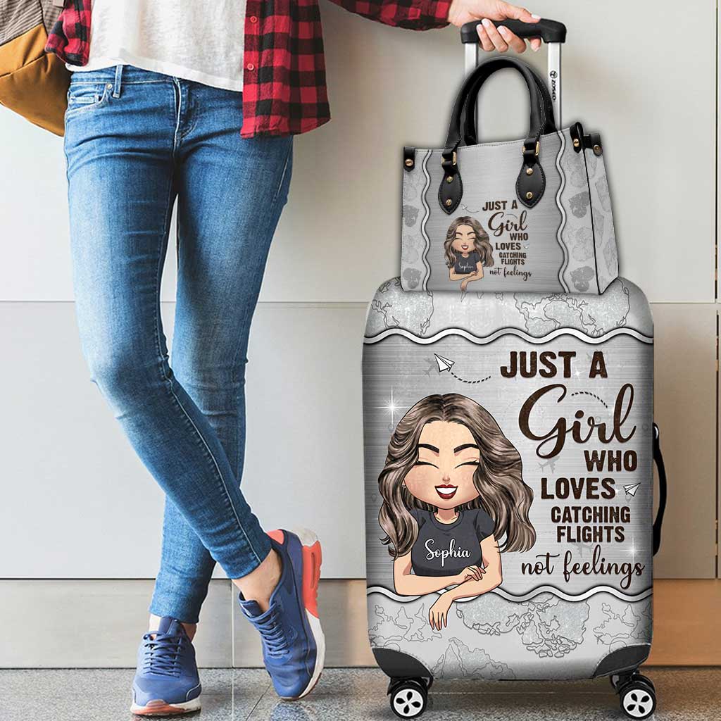 Just A Girl - Housse de sac à main et de bagage en cuir personnalisée pour le voyage
