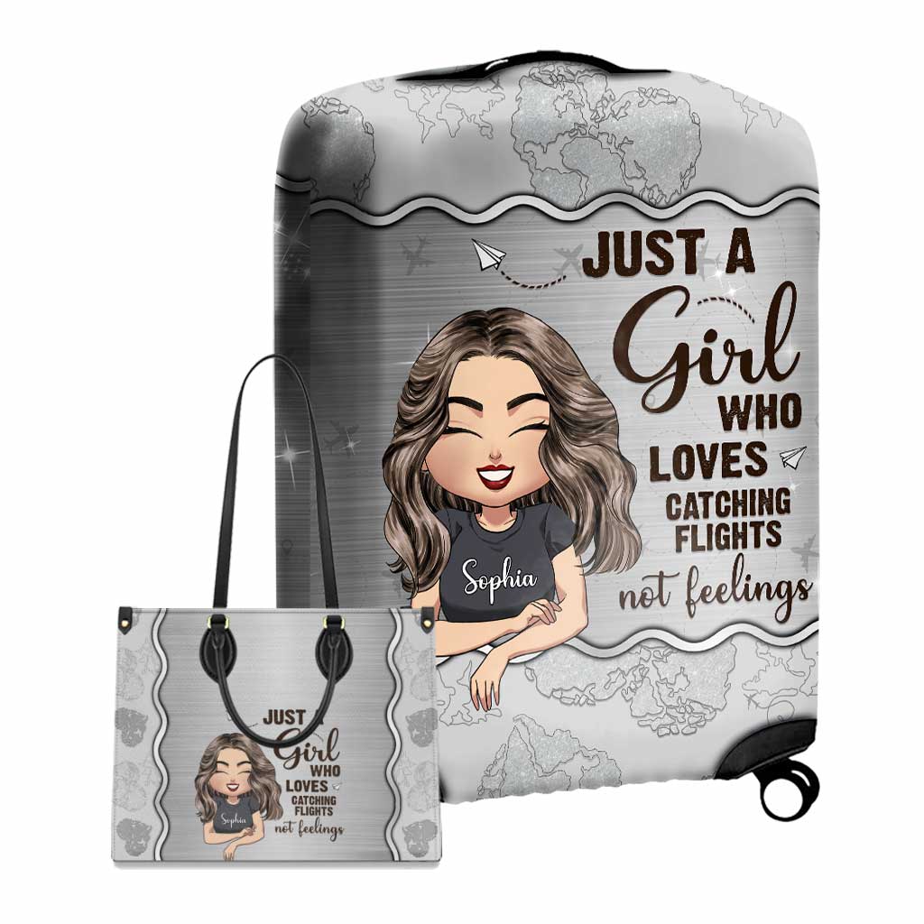 Just A Girl - Housse de sac à main et de bagage en cuir personnalisée pour le voyage
