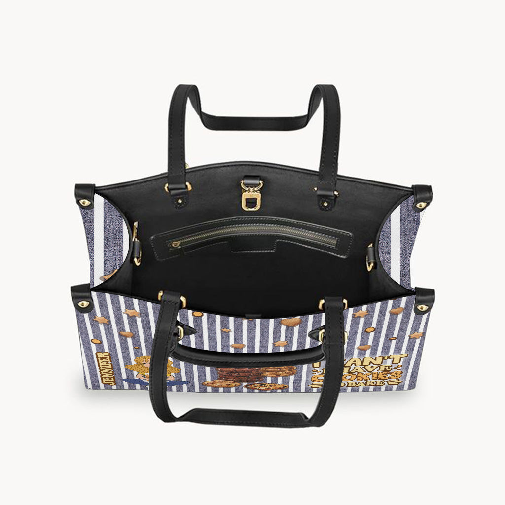 Je ne peux pas, j'ai des biscuits à faire cuire ! - Sac à main en cuir personnalisé pour la pâtisserie