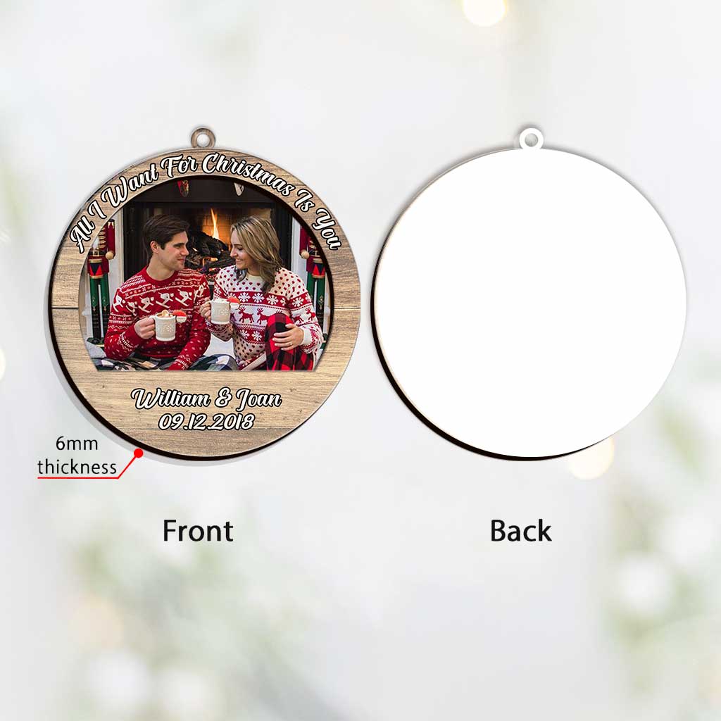 Tout ce que je veux pour Noël - Ornement personnalisé pour couple à plusieurs niveaux