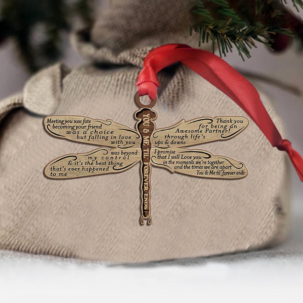 Toi et moi jusqu'à la fin des temps - Ornement de Noël pour couple (Imprimé des deux côtés)