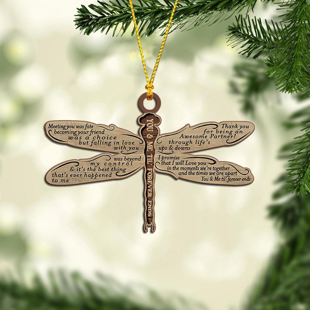 Toi et moi jusqu'à la fin des temps - Ornement de Noël pour couple (Imprimé des deux côtés)