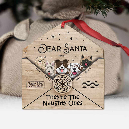Cher Père Noël, ce sont les vilains enfants ! - Ornement de Noël personnalisé pour chien (Impression recto verso)