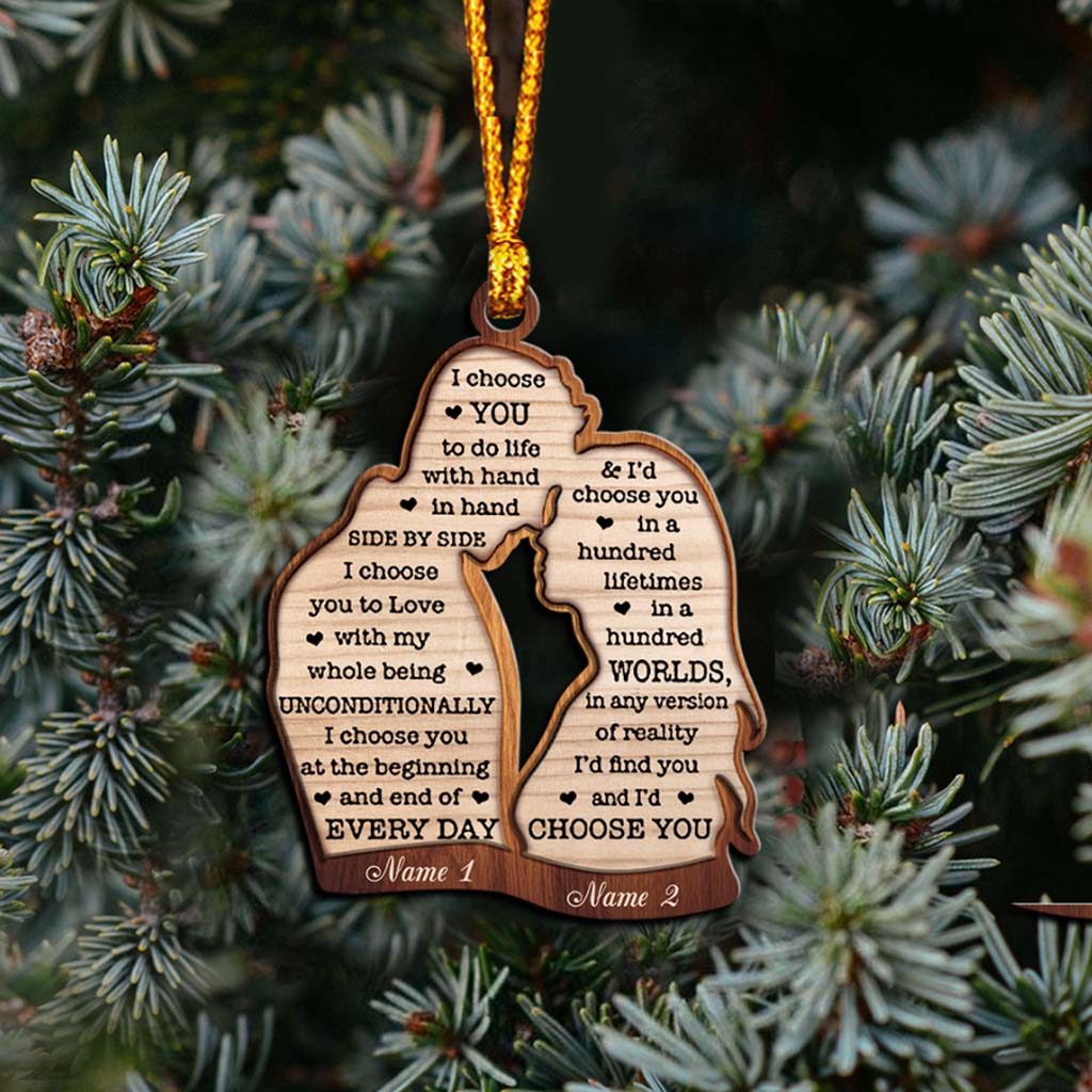 Je te choisis - Ornement de Noël personnalisé pour couple (Imprimé des deux côtés)