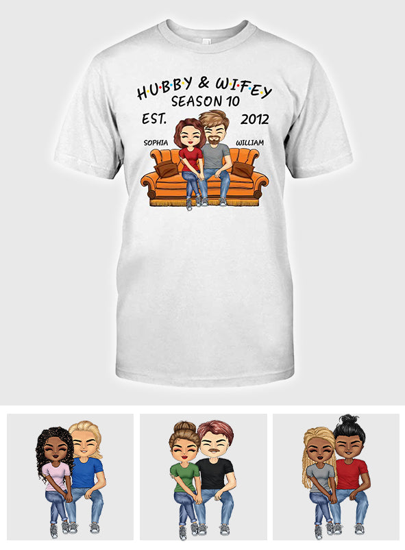 T-shirt et sweat à capuche personnalisés pour couples « Mari et Femme » pour Noël