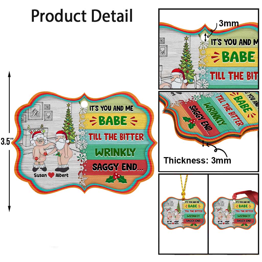 C'est toi et moi, chérie, jusqu'à la fin - Ornement personnalisé pour couple (Imprimé des deux côtés)