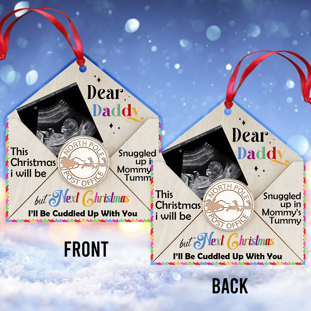 Je serai blottie contre toi - Ornement de grossesse personnalisé