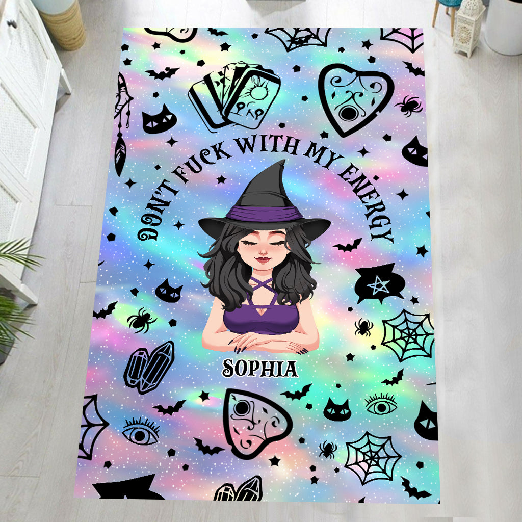 Ne jouez pas avec mon énergie - Tapis de sorcière personnalisé