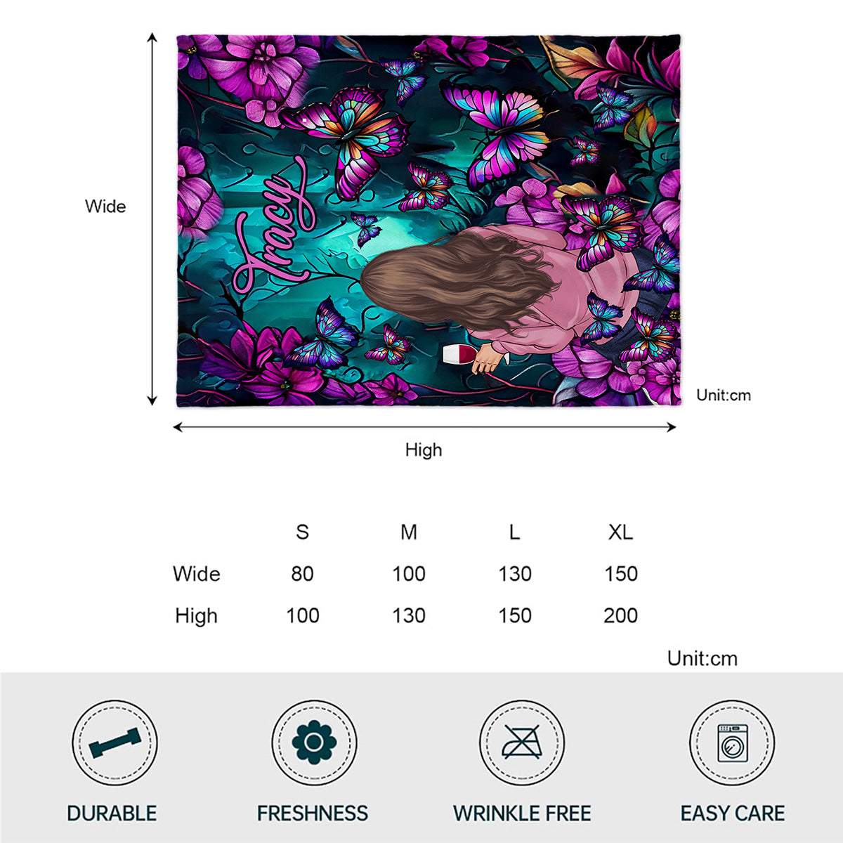 Juste une fille qui aime les papillons - Couverture papillon personnalisée