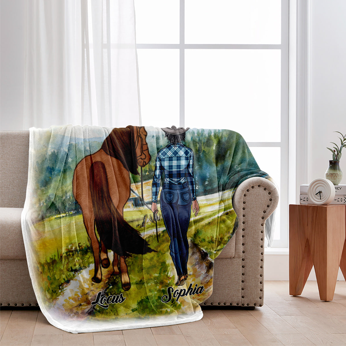 Juste une fille qui aime les chevaux - Couverture à cheval personnalisée