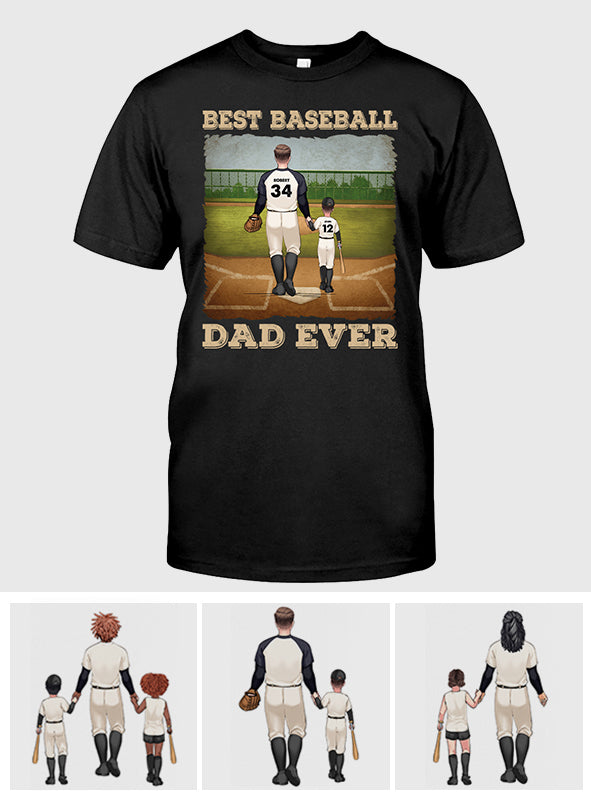Meilleur papa de joueur de baseball au monde - T-shirt et sweat à capuche personnalisés