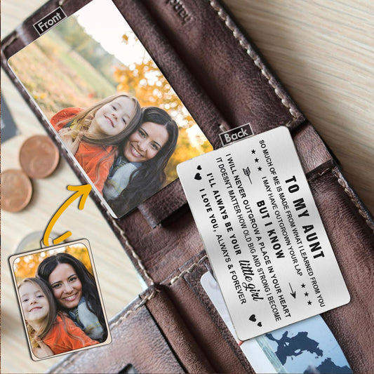 À mon papa - Cadeau pour papa, grand-mère, grand-père, maman, oncle, tante - Carte personnalisée à glisser dans un portefeuille