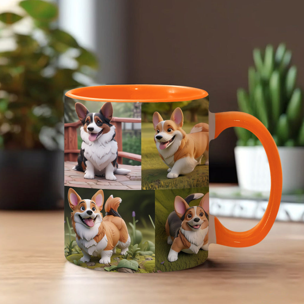 Collage de photos d'animaux de compagnie façon cartoon - Cadeau pour les amoureux des chiens et des chats - Mug personnalisé