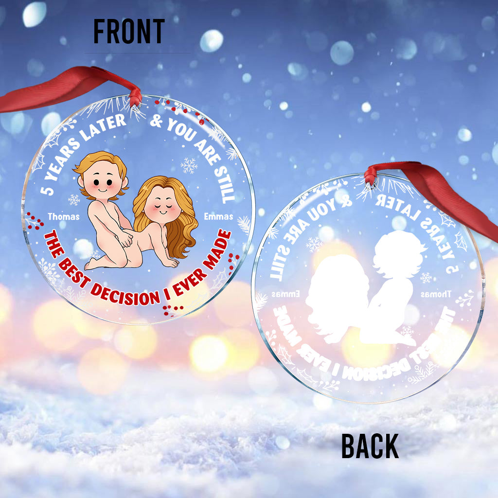 The Best Decision - Personalized Couple Transparent Ornament