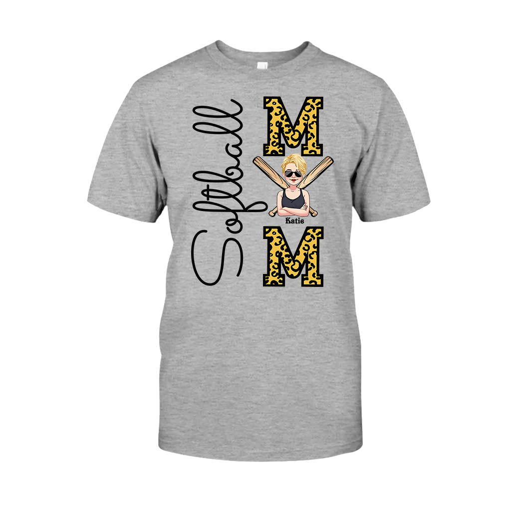 Maman de joueuse de softball - T-shirt et sweat à capuche personnalisés pour joueuses de softball