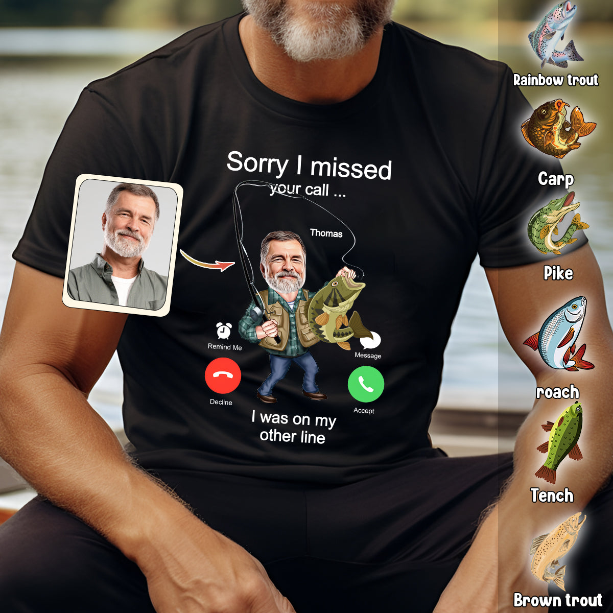 Photo insérée - T-shirt et sweat à capuche de pêche humoristiques « Keeping It Reel » personnalisés