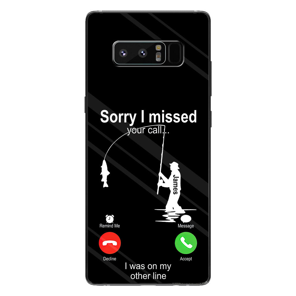 Désolé(e) d'avoir manqué votre appel, j'étais en ligne - Coque de téléphone transparente personnalisée sur le thème de la pêche