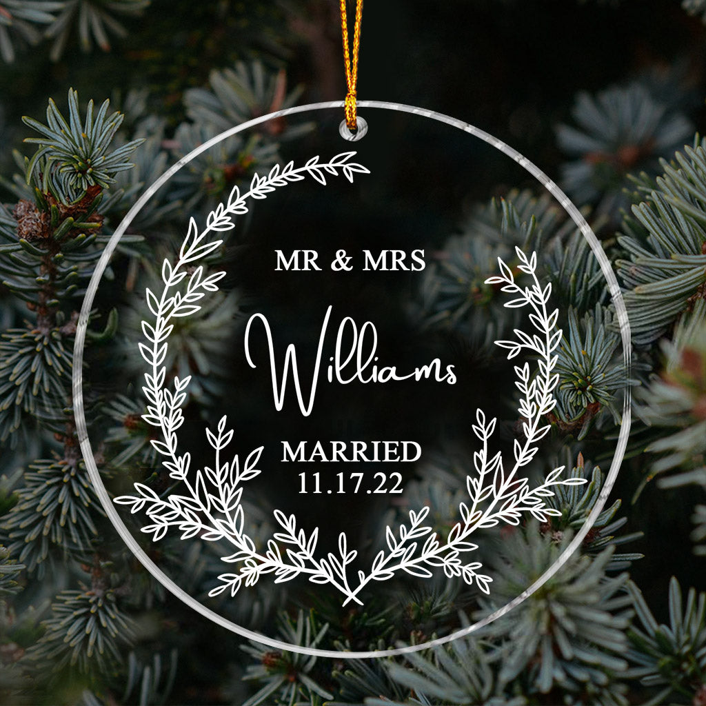 Notre premier Noël en tant que mari et femme - Ornement personnalisé pour couple