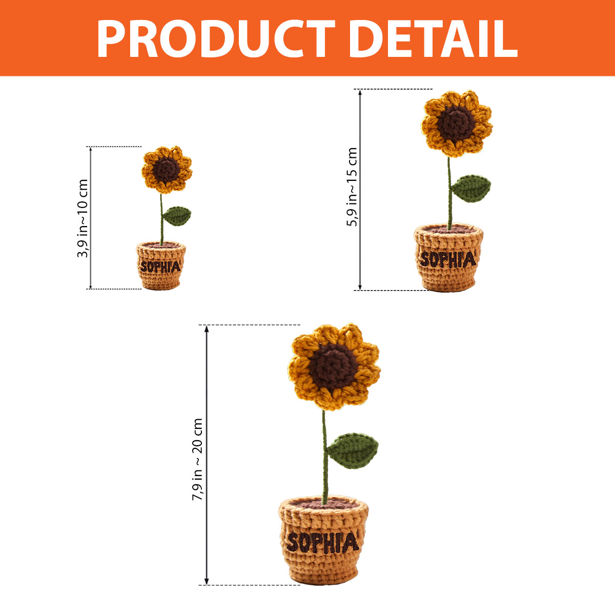 Fleurs au crochet du jardin de grand-mère - Poupée tricotée à la main personnalisée pour grand-mère