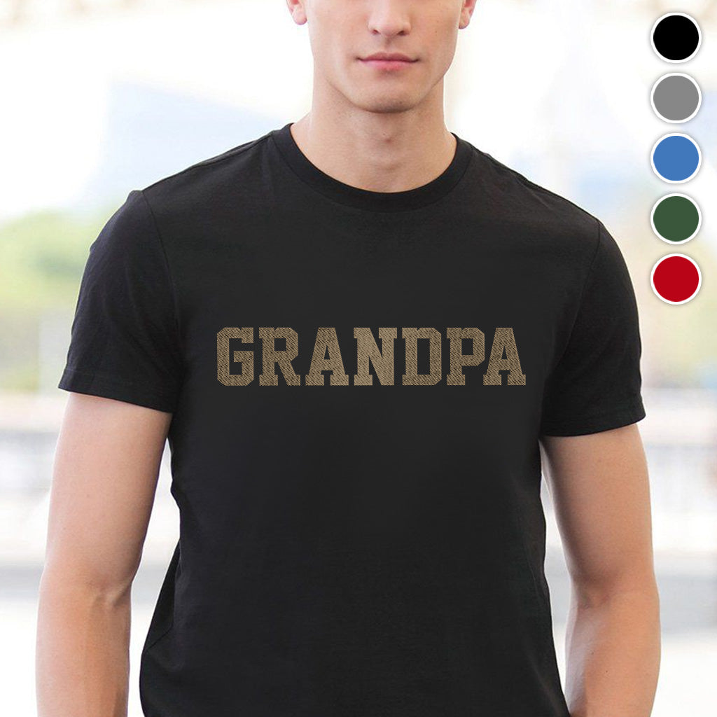 T-shirt brodé personnalisé avec nom de grand-père