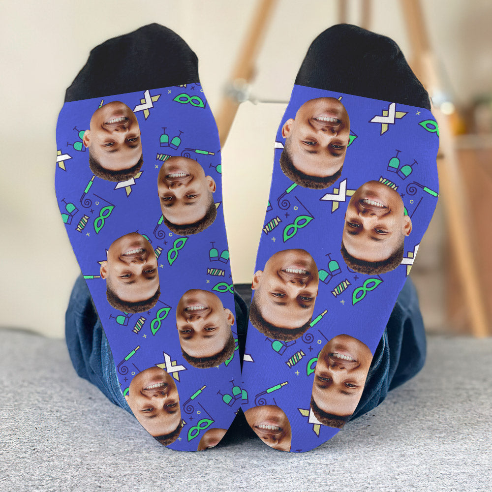 Custom Face Party Pattern - Personalized Son Socks