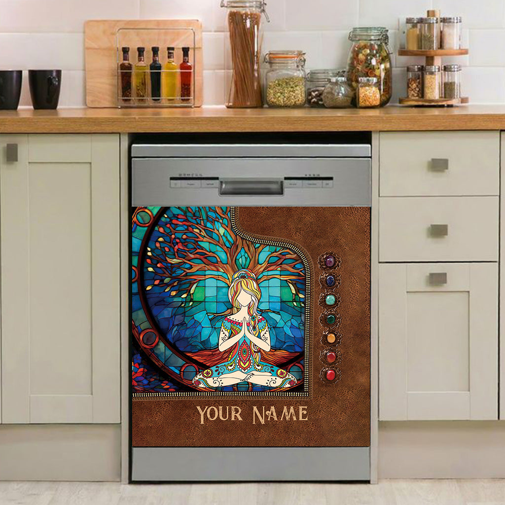 Namaste Green - Personalized Yoga Dishwasher Cover
