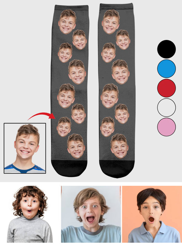 Face personnalisée - Chaussettes personnalisées pour petit-fils