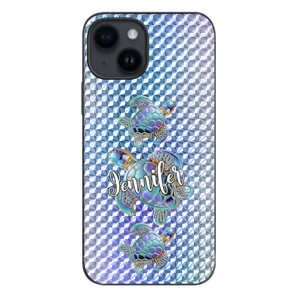 Salty Lil Beach - Personalized Turtle Clear Phone Case